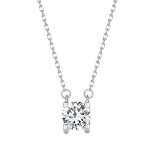 V Jewellery - S925 Sterling Silver Moissanite Stone Dual Link Necklace, 6.5mm 1.&hellip;