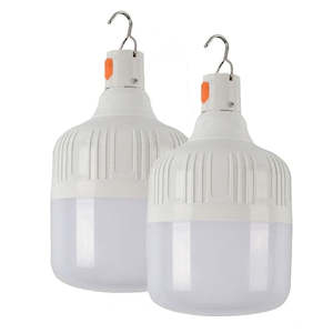 Camping And Outdoors: [2 Pack] 100W RECHARGEABLE HANGING LED LIGHT, Camping or Work Light, 3 Modes, USB Rechargeable, AB26