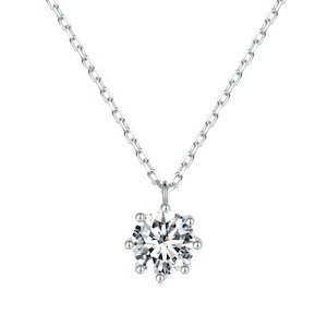V Jewellery - S925 Sterling Silver, White Gold Plated 6.0mm 0.8ct Moissanite Sto&hellip;