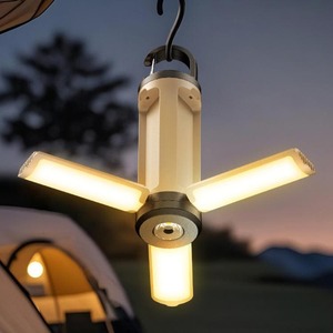 Camping And Outdoors: Portable Rechargeable LED Camping Lantern | 3-Panel Adjustable Workshop Worklight