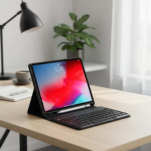 Tablet Protection: Apple iPad 10.2/iPad Air 3/iPad Pro 10.5 Bluetooth Detachable Keyboard with Folding Cover