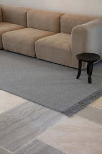 Woollen Rugs: Basket Weave with Tassel Rug Ash Grey