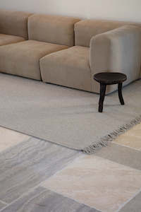 Basket Weave with Tassel Rug Marl Grey