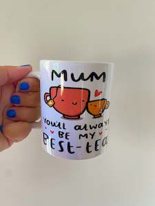 Mum Dad Mugs: Mum best tea bestie mug