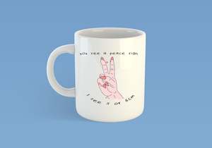 Midwife Themed: You see a peace sign midwife mug