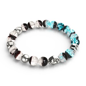 Jewelry: Nightfall Curse | .925 Sterling Silver | Firefly Glass Skull Bracelet