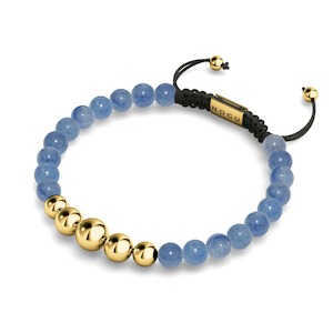 Balance Stones: Blue Aventurine | Gold | Balance Gemstone Macrame Bracelet