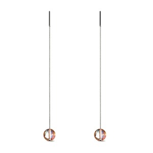 Champagne Supernova | .925 Sterling Silver | Galaxy Glass Chain Drop Threader Earrings