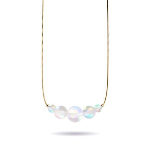 Solstice Collection: Rainbow White | Gold Vermeil | Mermaid Glass Infinity Clasp Necklace