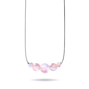 Solstice Collection: Pink | .925 Sterling Silver | Mermaid Glass Infinity Clasp Necklace