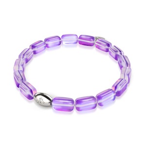 Poolside: Violet | .925 Sterling Silver | Mermaid Glass Pebble Bracelet