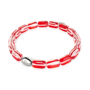 Blood Moon | .925 Sterling Silver | Galaxy Glass Pebble Bracelet