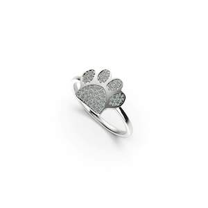 Paw | .925 Sterling Silver | CZ Diamond Pup Print Ring