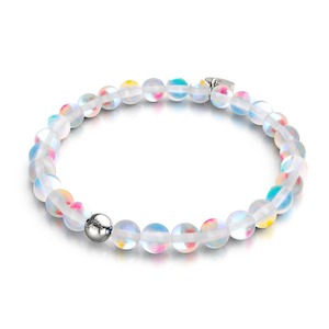 Rainforest Collection: Rainbow Supernova | .925 Sterling Silver | Galaxy Glass Bead Bracelet