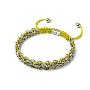 Summer Time Macrame: Kangaroo Links | Mini Kismet Bracelet | Yellow x Silver