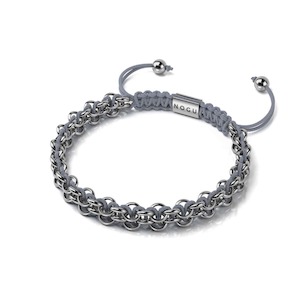 Summer Time Macrame: Eagle Links | Mini Kismet Bracelet | Grey x Silver