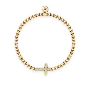 Cafa X Ravel: Blessed | Gold Vermeil | CZ Diamond Cross Bracelet