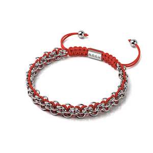 Cafa X Ravel: Red Panda Links | Mini Kismet Bracelet | Red x Silver