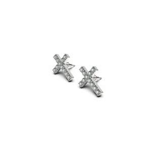 Cafa X Ravel: Blessed | .925 Sterling Silver | CZ Diamond Cross Earrings