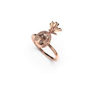 Cafa X Ravel: Pina Colada | Rose Gold Vermeil | CZ Diamond Pineapple Ring