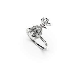 Cafa X Ravel: Pina Colada | .925 Sterling Silver | CZ Diamond Pineapple Ring