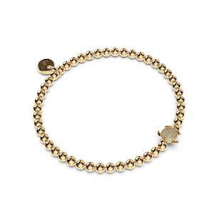 Cafa X Ravel: Tortuga | .925 Sterling Gold Vermeil | CZ Diamond Sea Turtle Bracelet