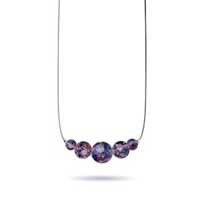 925 Sterling Silver Crystal Charm Necklaces: Purple Elixir | .925 Sterling Silver | Firefly Glass Infinity Clasp Necklace