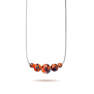 Glowing Ember | .925 Sterling Silver | Firefly Glass Infinity Clasp Necklace