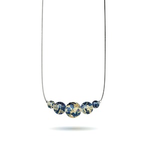 925 Sterling Silver Crystal Charm Necklaces: Sandstone Flame | .925 Sterling Silver | Firefly Glass Infinity Clasp Necklace