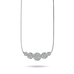 925 Sterling Silver Crystal Charm Necklaces: Winter White Crystal | .925 Sterling Silver | Kikiballa Infinity Clasp Necklace