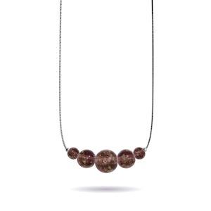 925 Sterling Silver Crystal Charm Necklaces: Chocolate | .925 Sterling Silver | Firefly Glass Infinity Clasp Necklace