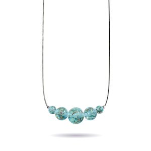 Arctic Blue | .925 Sterling Silver | Firefly Glass Infinity Clasp Necklace