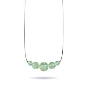 925 Sterling Silver Crystal Charm Necklaces: Evergreen | .925 Sterling Silver | Firefly Glass Infinity Clasp Necklace