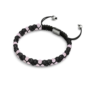 Rose Quartz x Lava Rock | .925 Sterling Silver | Mini Diffuser Bracelet