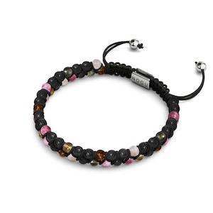 Tourmaline x Lava Rock | .925 Sterling Silver | Mini Diffuser Bracelet