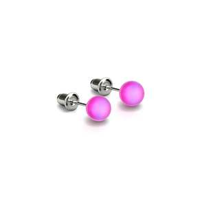 Magenta | .925 Sterling Silver | Mermaid Glass Mini Stud Earrings