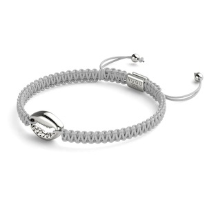Sea Shell: Cowrie Shell White Macrame Bracelet | .925 Sterling Silver