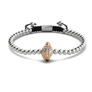 Sea Shell: Isla | 18k Rose Gold & Silver | Crystal Conch Shell Macrame Charmballa Bracelet