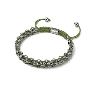 Nogu X Shopify X Augmented Reality: Wolf Links | Mini Kismet Bracelet | Evergreen x Silver
