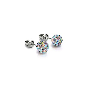 Confetti Crystal | .925 Sterling Silver | Mini Kikiballa Earrings