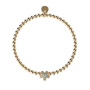 Flower Power | 18k Gold | Crystal Charm Bracelet