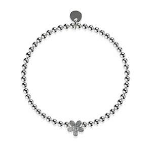 Summer Charms: Flower Power | Silver | Crystal Charm Bracelet