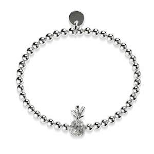 Summer Charms: Piña Colada | Silver | Crystal Pineapple Bracelet