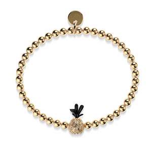 Piña Colada | Gunmetal & 18k Gold | Crystal Pineapple Bracelet