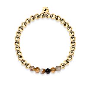 Warehouse Sale: Satisfaction | 18k Gold | Grey Line Agate | Gemstone Expression Bracelet