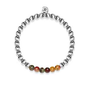 Warehouse Sale: Wild | Silver | Red Picasso Jasper | Gemstone Expression Bracelet