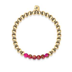Warehouse Sale: Inspired | 18k Gold | New Red Agate | Gemstone Expression Bracelet