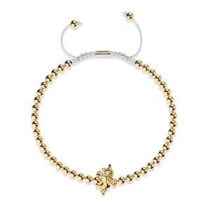 Gold Standard: Pegasus | 18k Gold | Winged Unicorn Macrame Charm Bracelet