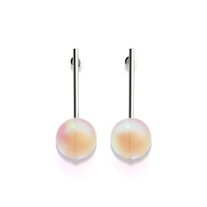Statement Earrings: Peach | .925 Sterling Silver | Mermaid Glass Drop Earrings