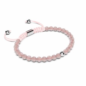 Rose Quartz | .925 Sterling Silver | Focus Gemstone Macrame Bracelet